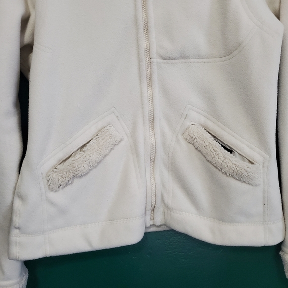 Patagonia Reversible Fleece Zip Up Jacket Ivory Md - Picture 12 of 13